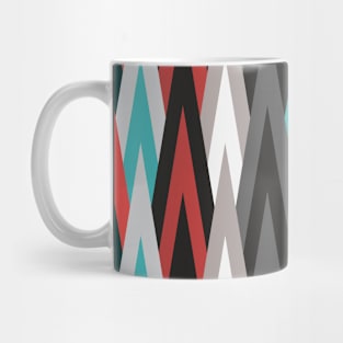 Tribal triangles pattern in blue and red Mug